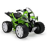 INJUSA – Quad The Beast Kawasaki 12V Empfohlen für Kinder +2 Jahre mit Gaspedal und Kunststoffräder mit Gummibänder