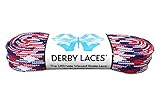 USA - Red, White, and Blue 72 Inch Waxed Skate Lace - Derby Laces for Roller Derby, Hockey and Ice Skates, and Boots by Derby Laces