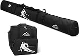 normani Skiset Kombiset Skitasche und Skischuhtasche 170 cm und 200 cm Farbe Schwarz Größe 170 cm