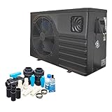 well2wellness Full-Inverter Pool Wärmepumpe Mida.Force 7 - Poolheizung mit Einer Heizkapazität bis 6,80 kW Plus Bypass Set Basic + Abdeckung
