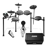 Alesis Nitro Mesh Kit + Strike Amp 8 – E Schlagzeug, achtteilig mit Drumsticks, 385 integrierten Sounds und 60 Play-Along Tracks und 2000-Watt tragbarer Lautsprecher mit 8-Zoll Woofer