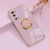 EYZUTAK Hülle für Samsung S20 Case, Glänzend Weiche Silikon TPU Slim Case mit 360 Grad Ring Ständer Bumper Stoßfest Schutzhülle Fingerhalter Magnetische Autohalterung Cover - Lila