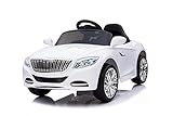 Toyas Kinder Elektro Auto Fahrzeug Elektroauto Kinderelektroauto Kinderauto mit Fernbedienung Weiß Weiss S2188