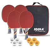 JOOLA Tischtennis-Set TEAM SCHOOL Bestehend aus 4 Tischtennisschläger + 8 Tischtennisbälle