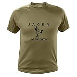 Jagd T Shirt, Jäger und stolz darauf, Ente, Lustiges Geschenk für Jäger (20222, Grun, 12a)