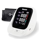 Sinocare Blutdruckmessgerät Oberarm, Digital Vollautomatisch Blutdruckmessgeräte Pulsmessung Blutdruckmessung Großes LED Display Große Manschette, 2x90 Dual User Modus 22-42cm Weiß
