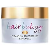 Hair Biology Cleanse & Reconstruct Haarmaske, 160ml, Bei Fettigem Ansatz und Geschädigten Spitzen, Haarpflege, Haarmaske, Haarkur, Haare Kur, Haar Mask, Rosenwasser, Haarkur Ohne Farbstoffe