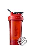 BlenderBottle Pro24 Tritan Trinkflasche mit BlenderBall, optimal geeignet als Eiweiß Shaker, Protein Shaker, Wasserflasche, BPA frei, skaliert bis 500 ml, Fassungsvermögen 710 ml, rot