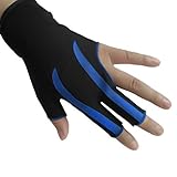 Elastischer Lycra 3 Finger Showhandschuh, billard handschuh linke hand , Billard Handschuh für Mann und Frau, dehnbar, 3 Finger