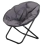 Outsunny Klappstuhl Klappsessel Campingstuhl Gartenstuhl Polstersessel Lounge Sessel faltbar Metall + Oxfordstoff Grau 80 x 80 x 75 cm