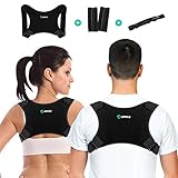 Anpole Geradehalter zur Haltungskorrektur, Rücken Geradehalter für Bessere Körperhaltung Einstellbare Posture Corrector Haltungstrainer für Damen und Herren Rückenstabilisator(Schwarz)