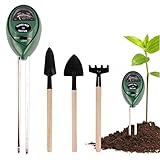 Ulikey Bodentester, Boden Feuchtigkeitsmessgerät, 3 in 1 Bodentester Boden PH Meter mit Bonsai Werkzeugen, Boden Feuchtigkeit Meter für Garten, Bauernhof, Rasen, Pflanzenerde