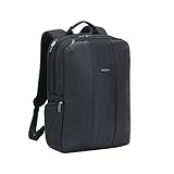 RIVACASE Notebook Rucksack bis 15.6“ – Geräumige Tasche mit viel Platz für Zubehör und Belüftungssystem – Schwarz