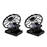 D DOLITY 2pcs Solar Ventilator mit Mini-Solarzelle und Klemme - Solarlüfter, Tragbar/Clip-on Solar Sun Power Panel Fan