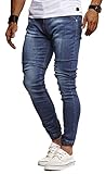 Leif Nelson Herren Jeans Hose Slim Fit Denim Blaue graue Lange Jeanshose für Männer Coole Jungen weiße Stretch Freizeithose Schwarze Cargo Chino Sommer Winter Basic LN9170 Blau W34/L30