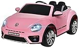 Actionbikes Motors Kinder Elektroauto VW Beetle Käfer - Lizenziert - 2 x 40 Watt Motoren - 2,4 Ghz Fernbedienung - Eva Vollgummi Reifen (Pink)