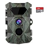 COOLIFE Wildkamera 2.7K 20MP Abzugsentfernung Bis 35m Wildkamera mit Bewegungsmelder Nachtsicht 0,1s Schnelle Trigger Geschwindigkeit 46 pcs IR LEDs Jagdkamera mit 32G Speicherkarte