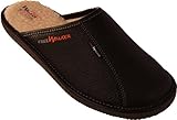 FreeWalker | Hausschuhe mit echter Wolle gefüttert | 100% Leder | 100% Wolle (42, Schwarz)