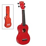 Korala Sopran-Ukulele m. Tasche rot