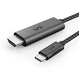 uni USB C zu HDMI-Kabel (4K@60Hz), USB Typ C zu HDMI 2.0 Kabel [Thunderbolt 3 kompatibel] für MacBook Pro 2019/2018/2017, MacBook Air, iPad Pro, Surface Book 2, Galaxy S10 usw. - Grau - 0,9 m/3ft
