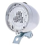 TriLance 1PC Fahrradlicht, Scheinwerfer, Fahrrad-Frontlicht, Fahrradlampe, Taschenlampe Sicherheitswarnung Vintage 3 LED Retro Fahrradlampe, Wasserdicht Fahrradlichter für Mountainbike (Silber)