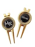RoLoGOLF 1 Golf Pitchgabel aus Metall inkl.1 personalsiertem Ballmarker