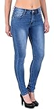 ESRA Damen Jeans Jeanshose Damen Skinny High Waist Hochbund Jeanshosen große Größen S500