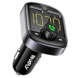 Bluetooth FM Transmitter - RAXFLY FM Transmitter für Auto Ladegerät Bluetooth Sender Empfänger Radio Adapter mit 2 USB Anschlüsse Typ C PD Ladegerät Unterstützt TF Karte & USB Stick Brillantschwarz