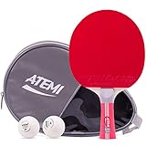 Atemi Sniper 5-Sterne-Tischtennisschläger-Paket | 3-teiliges Set 5-lagiger Tischtennisschläger, 2 Bälle 40+ Design & NEUE Hülle| Allzweck, All-Level-Spiel|Erweiterte Geschwindigkeit Spin und Kontrolle