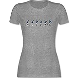 Golf - Golf Abschlag - L - Grau meliert - Golf Geschenk Tshirt Damen - L191 - Tailliertes Tshirt für Damen und Frauen T-Shirt