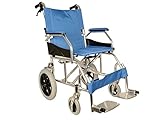 GIMA Aluminium Queen Rollstuhl hellblauer Sitz 46 cm, ultraleichter Rollstuhl nur 9,5 kg