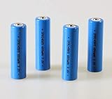 LiFePo4 IFR 14505 Akku AA 4er Set 600mAh 3,2V 14500 Button Top Batterie Lithium-Eisen-Phosphat Akku Solar Flat-Top Batterie