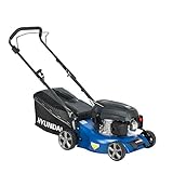 HYUNDAI Benzin-Rasenmäher, Benzinmäher mit 42cm Schnittbreite, Mulcher/Mäher mit Mulchfunktion und 3.5 PS Hyundai Motor (LM4202G ohne Antrieb)