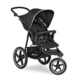 Hauck Dreirad Buggy Runner 2 / Extra Große Luft Räder / All Terrain / Belastbar bis 25 kg / Sonnen Verdeck mit UPF 50+ / Liegeposition / Höhenverstellbar / XL Korb / Schwarz