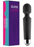 Oliver James Massage Wand Massagestab kabelloser elektrisch - 20 Verschiedene Vibrationsarten 8 Geschwindigkeiten - inkl. Reisetasche (Schwarz)