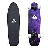 Apollo Mini-Longboard, toller Midi Cruiser als Komplett-Board, 70cm (30x8), wendiges Kick Tail Mini Longboard aus Holz im Vintage Skateboard-Style mit High Speed ABEC 9 Kugellagern