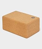 Manduka Welcome Cork Yoga Block, Light Brown, Resilient Material, Portable Fit & Easy to Grip, Comfortable Contoured Edges