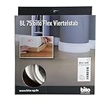 Flexible Sockelleiste, biegbare Fußbodenleiste, Viertelstab Profil, 15x15mm, 4,8 Meter, Farbe weiß