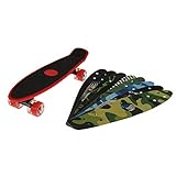 FunTomia Miniboard Cruiser Skateboard + 8X Griptape - mit 65mm Big Wheel LED Rollen