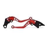 JFG RACING CNC Kurz Verstellbare Bremse Kupplung Hebel für Honda CBR929RR 2000–2001, Rot