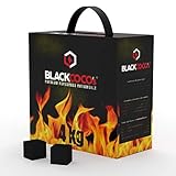 BLACKCOCO’s - 4 KG Premium Shisha Kohle Naturkohle Kokosnuss und BBQ - Hochwertige Kokos Coal Briketts für Wasserpfeife & Grill - Shisha Würfel Kohlen & Grillkohle mit langer Brenndauer