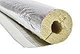 Fibo24, Rockwool RS800 WLG 0,035 Steinwolle Rohrisolierung alukaschiert Rohrschale 1 STÜCK - 22x20/1m