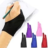 SSPECOTNR 5 Stück Finger Handschuh Artist Blau Rosa Schwarz Lila Rot Glove Freie Größe Handschuhe Spandex Zeichenhandschuh für Grafiktablett Link Recht Tablets Antifouling Graphics Tablet