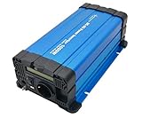 solartronics Spannungswandler FS1000D 24V 1000/2000 Watt Reiner Sinus BLAU m. Display FS Serie Inverter Wechselrichter