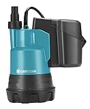 GARDENA 01748-61 Klarwasser-Tauchpumpe 2000/2 Li-18 DE, Schwarz, Türkis, Anthrazit