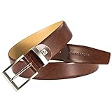 Pierre Cardin Gürtel Herren Ledergürtel Herren/Gürtel Herren, Rindleder-Gürtel bombiert mit Metallschlaufe, cognac, Größe/Size:95, Farbe/Color:braun