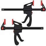 KAHEIGN 2Pcs Quick Grip Klemmen Schnellgriffklemmen, 6-Zoll Ratschenstangenklemmen Einhandstangenklemme für Holz Schnelle und einfache Klemmung