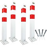 4 Stück HSM Parkpfosten Absperrpfosten Poller klappbar 70 cm Sperrpfosten Parkplatzsperre Wegsperren Klapppfosten Parkwatch Barrierepfosten