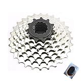 Angebot-Set / 1 x Shimano Zahnkranz Kassette HG30 7-Fach 11-28 Zähne Silber inkl. 1 Schlauchflicken
