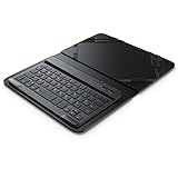 CSL - Bluetooth Slim Tastatur für Tablets 7-8 Zoll inkl. Kunstledercase - Wireless Keyboard im Slim Design - QWERTZ Deutsch - FN-Funktionstasten
